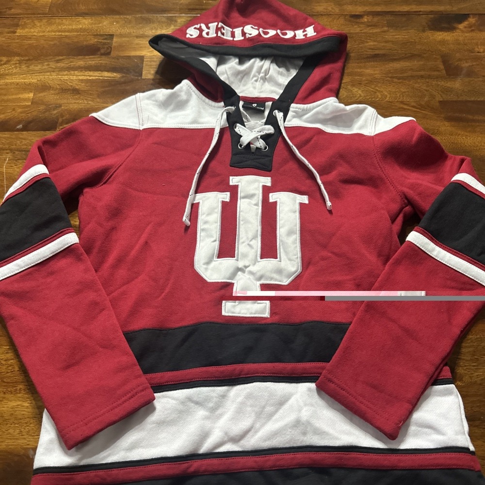 Colosseum Indiana Hoosiers Small Red Pullover JERSEY FOOTBALL HOCKEY Hoodie
